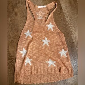 Star Pattern Knit Tank Top